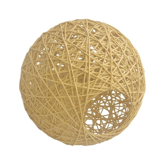 Unatoiry Woven Pendant Light Shade Lamp Cage Rattan Ball Lampshade for Farmer House Yellow 15cm 1Set