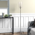 thumbnail image 2 of Evelyn&Zoe Panos 66.25" Tall Floor Lamp with Glass Shade, Polished Nickel/Clear, 2 of 6