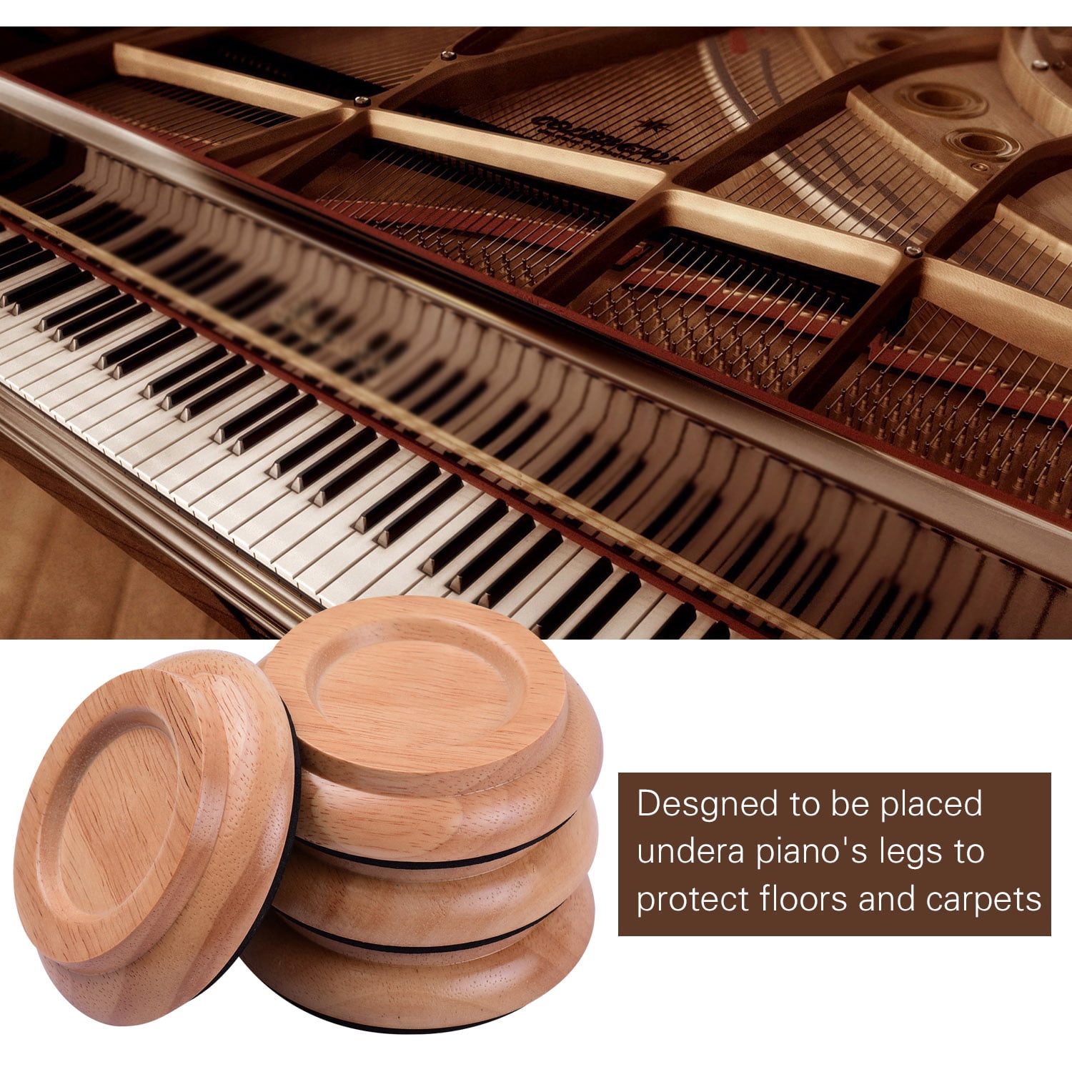 Musical Instruments & DJ Majome 4Pcs Plastic Piano Coasters Upright