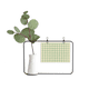 thumbnail image 1 of White Green Grid patron decorativo Marco De Metal Florero De Cerámica Decoración, 1 of 4