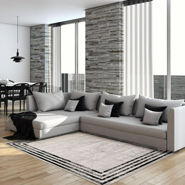 ECARPET Modern Area Rug for Living Room, Dining Room and Bedroom Pietra Collection