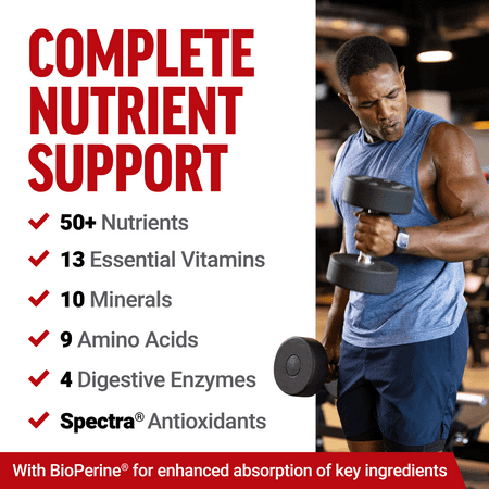 Test X180 Multivitamin for Men Plus Testosterone Support with All 13 Essential Vitamins, for Muscle, Strength, Men’s Health, and Performance, Daily Multivitamin for Adults, Force Factor, 120 Tablets