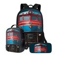 thumbnail image 2 of Yuyamidu Retro Train School Backpack Set of 3 with Lunch Box Pencil Case Kids Backpack for Girls 8-10 with Compartments Suitable for Elementary Middle School High School, 2 of 7