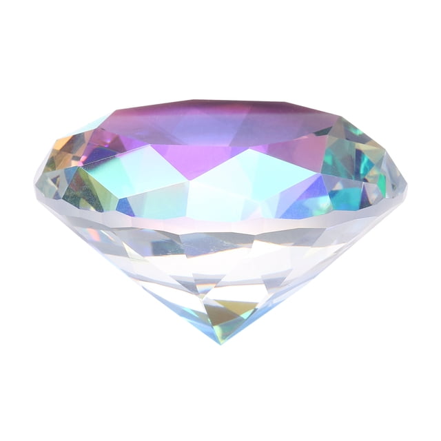 Pesa de papel de cristal claro en forma de diamante, 60 mm (2.4") diamante artificial para regalos de cumpleaños, fiestas y bodas (multicolor)