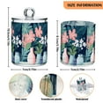 thumbnail image 5 of Yayeee 2 Pack Qtip Holder Bathroom Cotton Swab Canister with Lid Clear Dispenser Set, Pink Flowers, 5 of 6