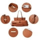 thumbnail image 3 of Bolsos de mano de cuero sintético a la moda para mujer, bolso de hombro, bolso con asa superior, conjunto de 4 Uds., 3 of 5