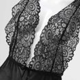 thumbnail image 4 of Levmjia Womens Halter Lace Mesh One Piece Lingerie Set Deep V Backless Floral Sleepwear Bodysuit Soft Stretch Date Nights Solid Color, 4 of 6