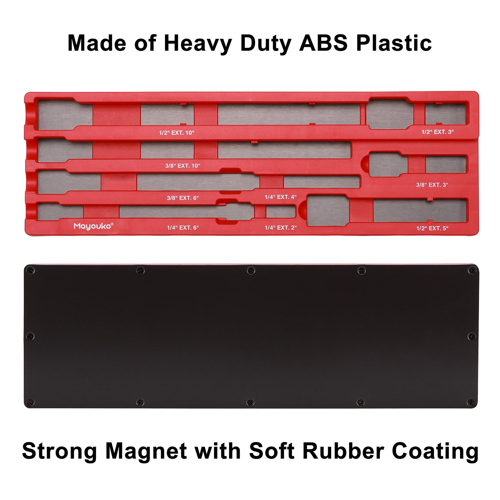 Mayouko  PRO Magnetic ABS Socket Extension Organizer, Socket Extension Bar Holder, Fit for 1/4",3/8",1/2“Drive Extensions, Extensions not Included