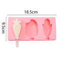 thumbnail image 2 of Moldes para paletas de silicona con tapa, paquete de 2, molde para helado, 3 cavidades, lindo helado de dibujos animados para niños, bricolaje, barra de hielo casera, fabricante de paletas, 2 of 6
