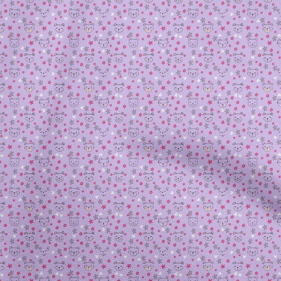 oneOone Velvet Purple Fabric Kids Animal Dress Material Fabric Print Fabric By The Yard 58 Inch Wide