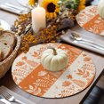thumbnail image 6 of Fall Plants Round Braided Placemats Set of 6, Flowers Leaves Grass Natural Style Orange Linen Heat Insulation Place Mats Washable Non-Slip Table Mats for Kitchen Dining Party, 15 Inches, 6 of 9