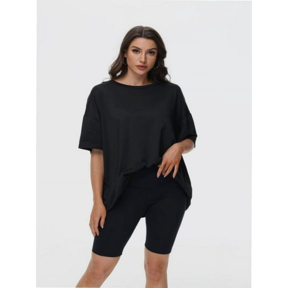 Women's Plus Size T Shirts Oversized Tees Summer Half Sleeve Crew Neck Tunic Tops