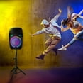 thumbnail image 3 of QFX Haut-Parleur Bluetooth Rechargeable 15 Pouces avec Lumières LED et Microphone, 3 of 6