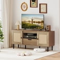 thumbnail image 2 of Costway Boho TV Stand for 60 Inch TV with Cabinets, Storage Shelf, Drawer, PE Rattan Doors, 2 of 10