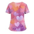 thumbnail image 3 of Valentines Day Scrub Tops for Women Plus Size Hoilday Short Sleeve Cute Love Heart Printed Scrub Shirts Loose V Neck Scrubs Medical Nurse Uniform Nursing Workwear with Pockets Purple Pink S, 3 of 4