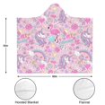 thumbnail image 3 of Wearable Blanket,Pink Unicorns Flamingos Pattern Hooded Wearable Flannel Blanket for Adults & Teens,Winter Poncho Shawl Wrap Cape Cozy Anti-Pill,50"x60", 3 of 5