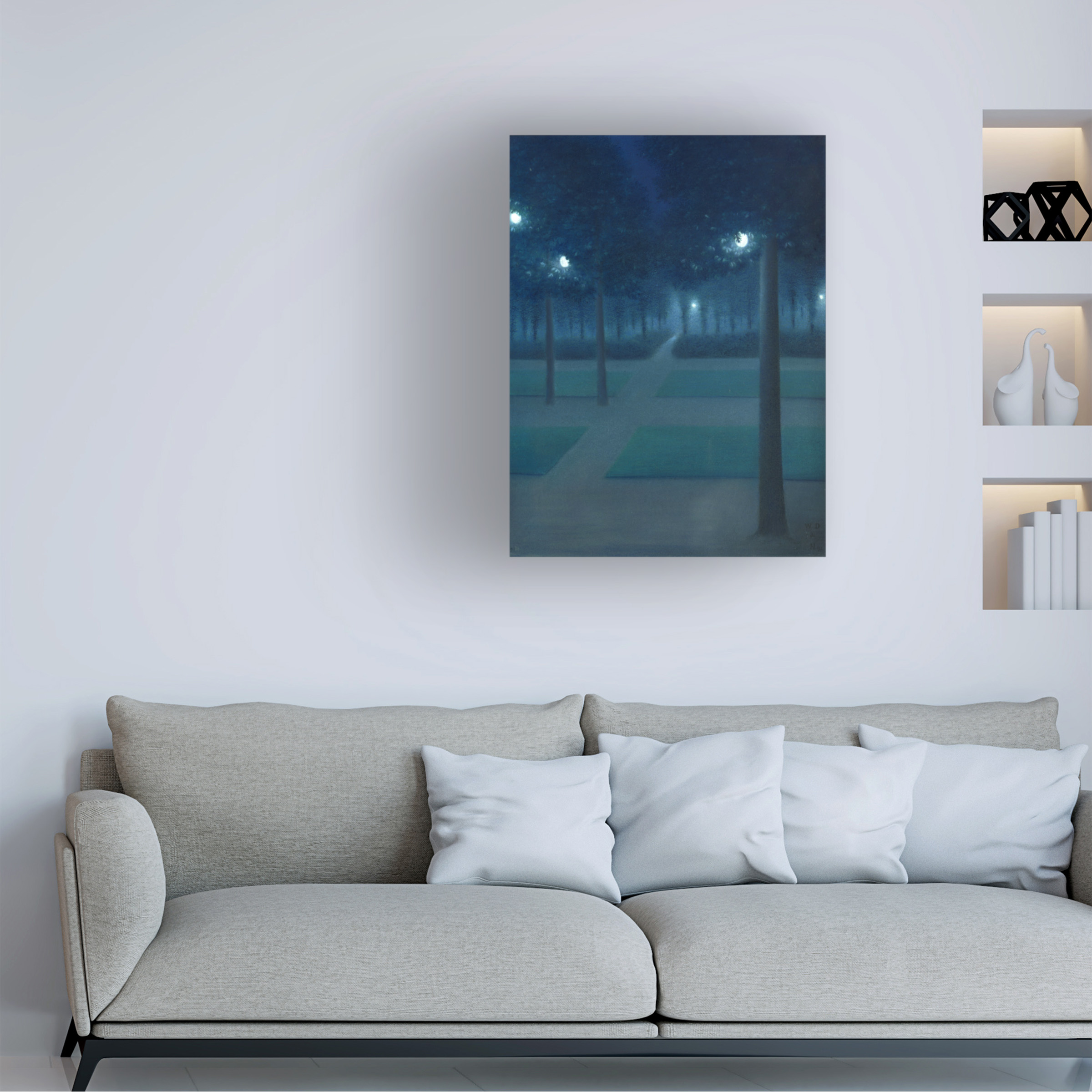 de Nuncques 'Nocturne in the Parc Royal' Canvas Art