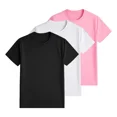 thumbnail image 2 of Pack 3 Playeras Deportivas Mujer Cuello Redondo,Black White Pink,XL, 2 of 7