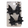 thumbnail image 2 of (4 pack) Scunci Hey Boo Halloween Bat Salon Clips, 2-Pack, Glitter Black Hair Accessories, 2 of 3