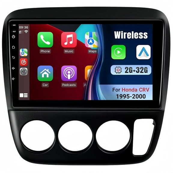 Guwzn Car Stereo Radio for Honda CRV 1995-2000 9" Touchscreen 2 32G Vehicle GPS Navigation Wireless CarPlay Android Auto