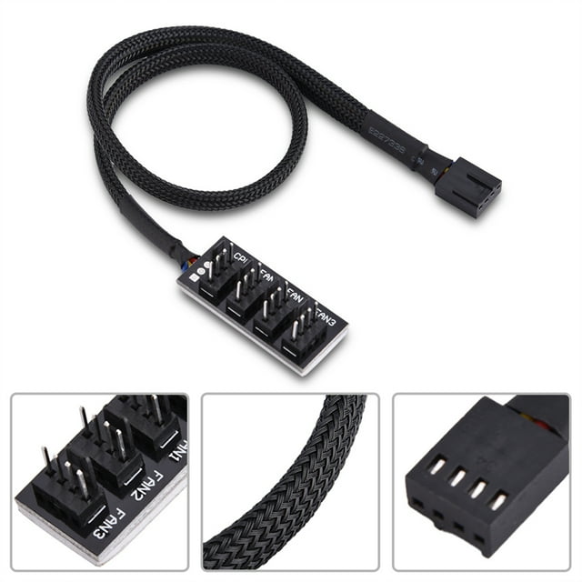 4 Pin Computer CPU Case, Multi Splitter Connector Cable Pc Power Button Fan Power Computer Switch Adapter