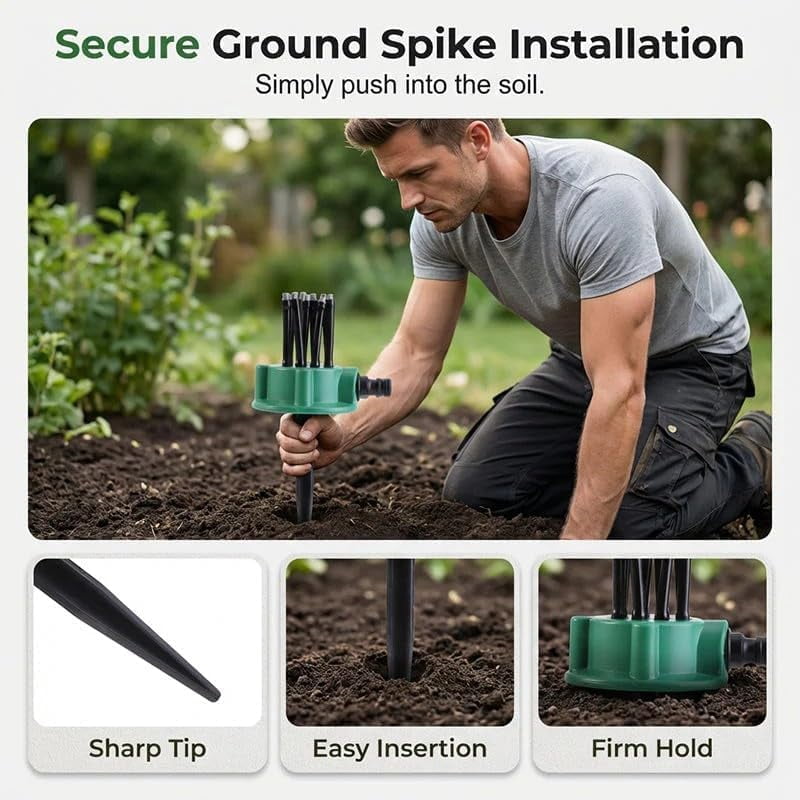 360° Coverage Precision Garden Irrigation Sprinkler, Flexible Nozzle Lawn Watering System for Yard, Automatic Irrigation Sprinkler with Multi-Arm Spray Heads - 2PCS