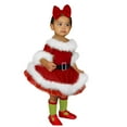 thumbnail image 6 of Toddler Baby Girl Christmas long sleeve Dress Santa Claus Red Princess Tulle Dress with Headband Outfits, 6 of 7