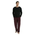 thumbnail image 2 of GLOBAL Men 100% Cotton Pajama Set For Men Lightweight Soft Nightwear Long Sleeves PJS With Pockets, 2 of 5