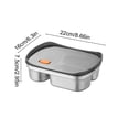 thumbnail image 3 of EGNMCR Kitchen Gadgets, Kitchen Accessories, Kitchen Utensils, Kitchen Tool Divided Food Storage Container Bento Box For Work And School Airtight Meal Container Stainless Steel Lunchbox, 3 of 6