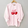 thumbnail image 6 of successthop Womens Sweatshirts No Hood Fleece Crewneck Long Sleeve Sweaters Cute Pullover Hoodies Bow Print Outwear, 6 of 7