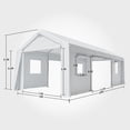 thumbnail image 5 of Joyspirit 10'x20' Heavy-Duty Waterproof Carport Canopy, Portable Garage with 4 Roll-Up Doors and 4 Windows – All-Season Storage for Cars, Trucks, and Boats in White, 5 of 7