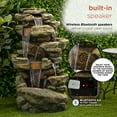 thumbnail image 4 of Alpine Corporation 51" Tall Outdoor Rainforest Floor Fountain with LED Lights and Bluetooth Speaker, 4 of 14