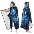 thumbnail image 2 of Rose Black Cat Wearable Blanket Hoodies for Women Men Adults Cat Lovers Soft Cozy Blue Roses Cats Hooded Blankets for Travel Home Decor Birthday Gifts 50×60 Inch, 2 of 5