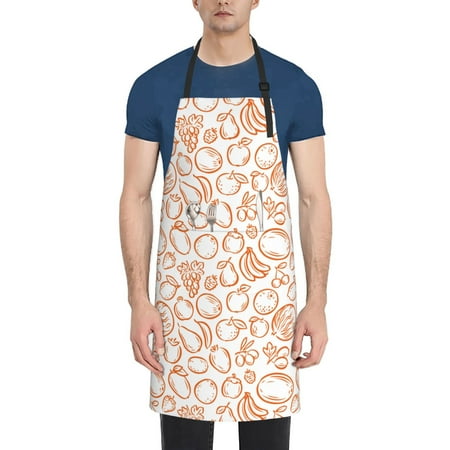 

Rateoe Simple Fruit Aprons with Pocket Men Womens Aprons Waterproof Adjustable Cooking Aprons for Kitchen Gardening and Salon