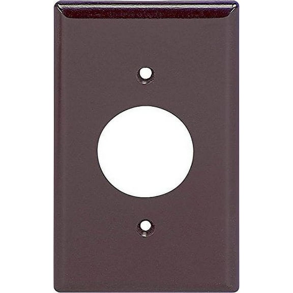 Cooper Wiring Devices 2131B 1-Gang Single Outlet Receptacle Wall Plate, 1.41" Diameter Opening, Standard Size, Thermoset Plastic, Brown