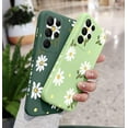 thumbnail image 5 of Compatible with Galaxy S21 Ultra Case Cute Daisy Pattern Camera Lens Protection Shockproof TPU Bumper Liquid Silicone Protective Cover Phone Cases for Samsung Galaxy S21 Ultra 5G 6.8"-Green, 5 of 14