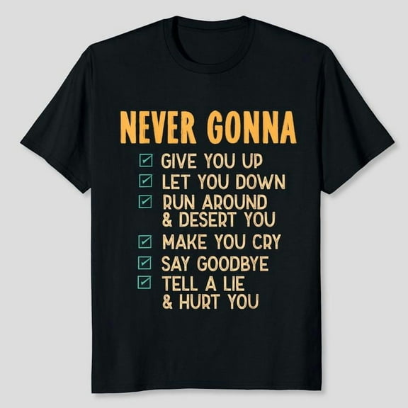 Lionel Richie Never Gonna - 80's Music Retro Lyrics T-Shirt Unisex, Sizes S-5XL, Tbun