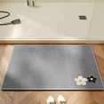 thumbnail image 4 of QAZbgdl Linen Bathroom Mat | Non-Slip Absorbent Floor Rug for Bathroom, Bedroom & Entrance | 60x40 cm (23.62x15.74 in) Gray or Brown | Machine Washable, 1-Pack, 4 of 6