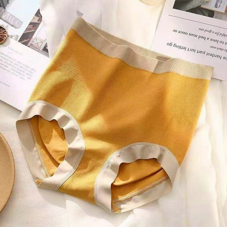 

High Waisted Color Matching Underwear Seamless for Women Stretch briefs Panties Crotch with graphene 3 Pack Soft Full Breathable Briefs