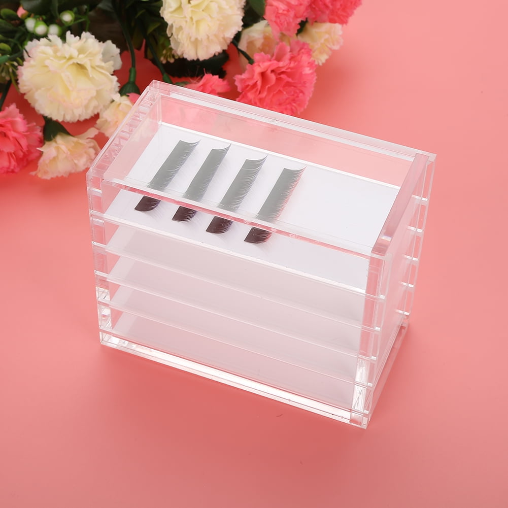 Dilwe Eyelash Organizer, Eyelash Extension Tools,Clear Eyelash Storage