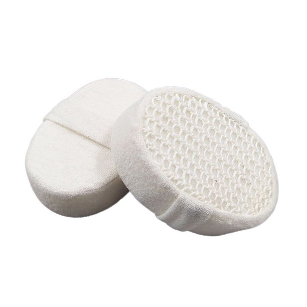 EeaseMX 2 esponjas de lufa de algodón y lino, exfoliantes ovaladas para baño, para ducha y spa.