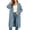 Light Blue, variant on Knee Length Womens Cardigan Solid Ribbed Knit Open Front Knit Jacket With Patch Pocket Long Sleeve Top Relaxed Cardigan Sweaters
