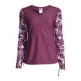 thumbnail image 6 of Time and Tru Women's Long Sleeve Rash Guard Swim Cover Up, 6 of 6