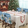 thumbnail image 4 of Blue Snowman Chair Covers Set of 6 Christmas Winter Wreath Snowflake Xmas Chair Back Covers Stretch Removable Washable Slipcovers Protector for Dining Room Kitchen Party Decor, 4 of 5