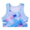 thumbnail image 3 of iiniim Kids Girls Tie Dye Cutout Back Crop Top Gymnastics Dance Workou Sports Bra Cami Shirts Sea Sky Pink 14, 3 of 7