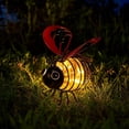 thumbnail image 4 of Solar Bee Garden Decor Metal Outdoor Lantern Sculpture with Integrated LED Light for Yard Patio Lawn Pathway Courtyard, 4 of 7