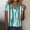 #0335-Green, variant on Women's Short Sleeve V Neck Tops, Casual Loose Blouses with Unique Print, Soft Summer Button Tees for Spring, Cute Flowy Shirts for Daily Wear Gift