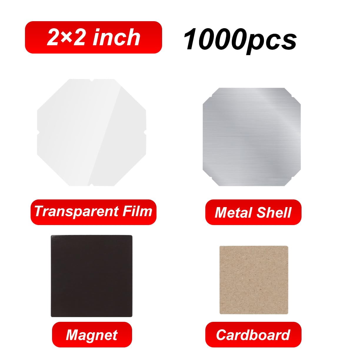 1000sets Cardboard Magnet 2x2inch Materials DIY Fridge Magnet Materials