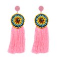 thumbnail image 1 of Pendientes largos con borlas de estilo étnico a la moda, pendientes para mujer, joyería (rosa claro), 1 of 2