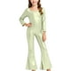 thumbnail image 1 of Mono para niños de color sólido con lentejuelas elegantes para fiestas de baile, actuaciones escolares, mangas largas, cuello redondo, pantalones acampanados, ropa combinada para fiestas y festivales,, 1 of 4